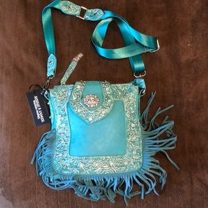 Western teal purse